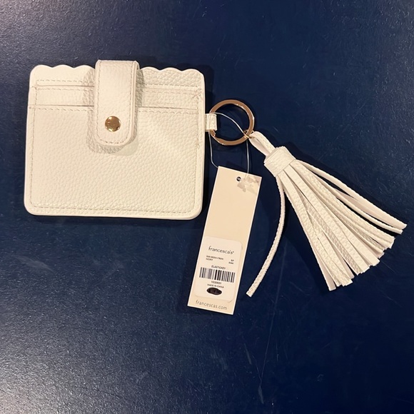 Francesca's Collections Accessories - NWT Francesca’s Ivory Faux Leather Keychain Card Holder with Tassel